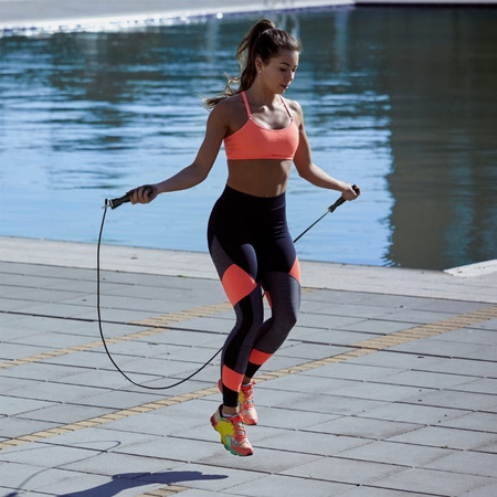 Skakanka bokserska regulowana z łożyskami i obciążeniem - czarna S01