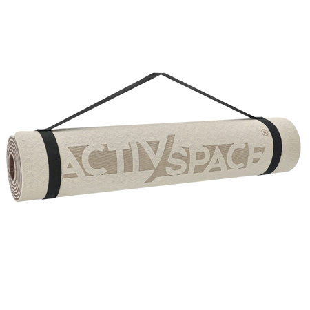 Mata TPE do ćwiczeń fitness jogi karimata - brown - 0,6cm