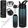 Bidon kubek termiczny stalowy 532 ml - black/sea