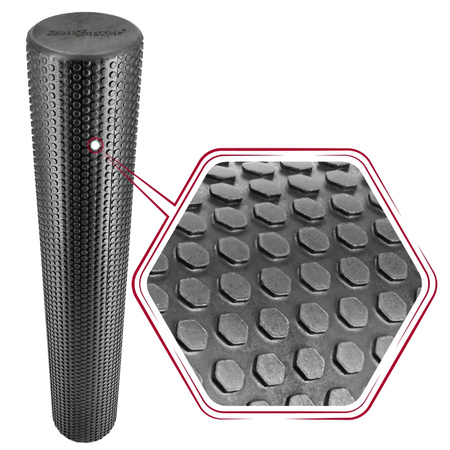 Duży roller wałek EVA do masażu pleców ciała z wypustkami 90 cm - black