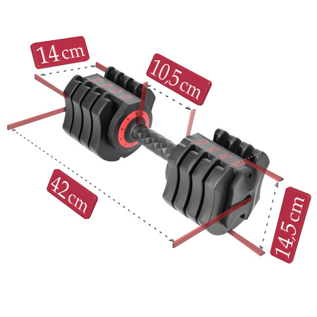 Hantel regulowany do ćwiczeń 10kg – premium