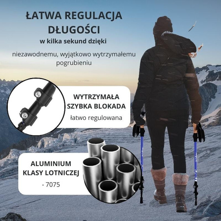 Kije trekkingowe kijki nordic walking regulowane - blue