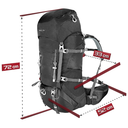 Plecak turystyczny trekkingowy 60l – black P08