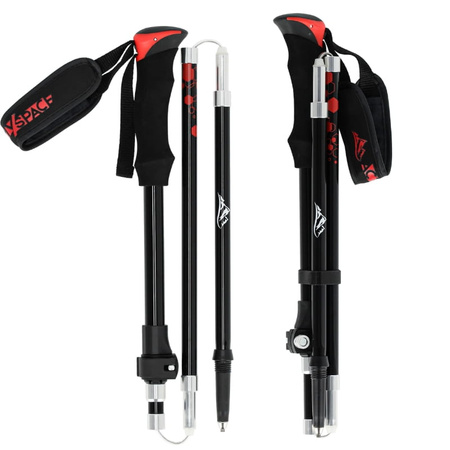 Kijki trekkingowe regulowane red - Składane K04