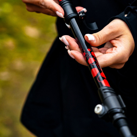 Kijki trekkingowe regulowane red - Standard K02