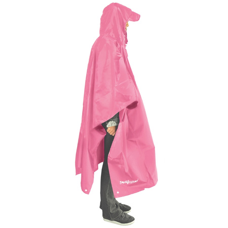 Peleryna przeciwdeszczowa ponczo z kapturem na deszcz wodoodporne – pink