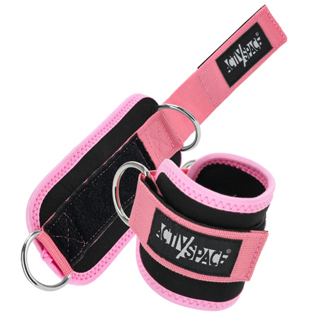 Uchwyty na kostki do wyciągu opaski do treningu nóg 2szt - pink