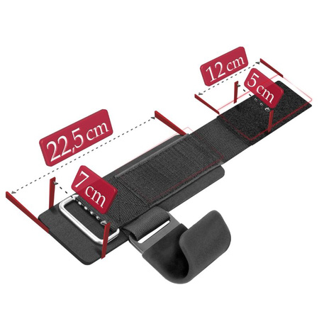 Uchwyty do martwego ciągu stalowe haki treningowe - black