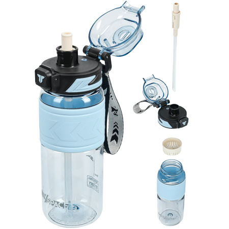 Butelka na wodę tritan 600ml bidon z miarką – blue