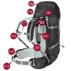 Plecak turystyczny trekkingowy 60l – black P08