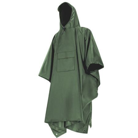 Peleryna przeciwdeszczowa ponczo z kapturem na deszcz wodoodporne – green