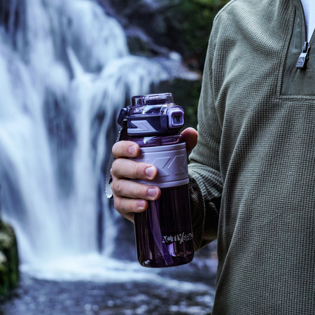Butelka na wodę tritan 600ml bidon z miarką – purple