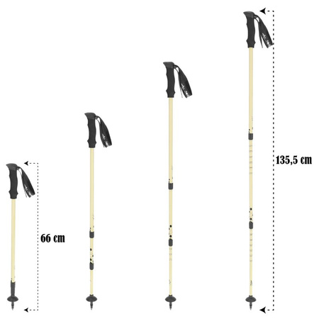 Kijki trekkingowe regulowane teleskopowe anti shock - beige K10