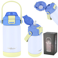 Kubek termiczny bidon dla dzieci ze słomką ustnikiem 360ml – blue