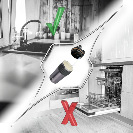 Kubek termiczny ze słomką ustnikiem szczelny premium 630ml - dark grey