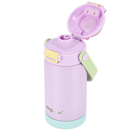 Kubek termiczny bidon dla dzieci ze słomką ustnikiem 360ml – pink