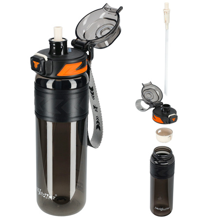 Butelka na wodę tritan 1000ml bidon z miarką – black