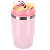 Kubek termiczny ze słomką ustnikiem na kawę herbatę szczelny 480ml - pink