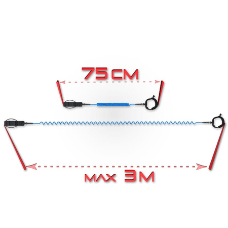 Linka bezpieczeństwa leash do deski SUP smycz 3m - blue