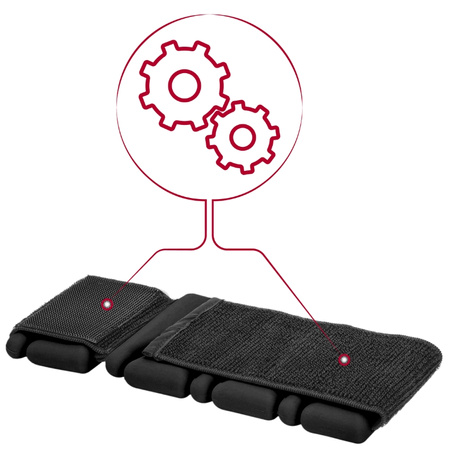 Obciążniki na kostki nadgarstki do ćwiczeń regulowane 2x 0,90 kg – black