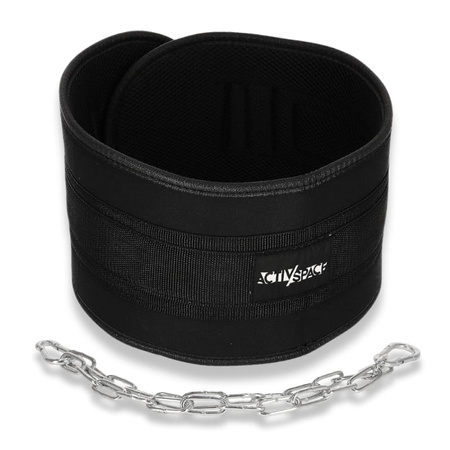 Dip belt pas obciążeniowy mocny z łańcuchem - premium P02
