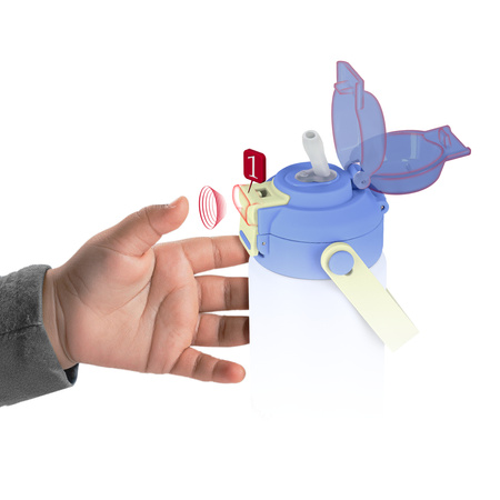 Kubek termiczny bidon dla dzieci ze słomką ustnikiem 360ml – blue