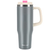 Kubek termiczny ze słomką uchwytem na kawę herbatę szczelny 1200ml – gray