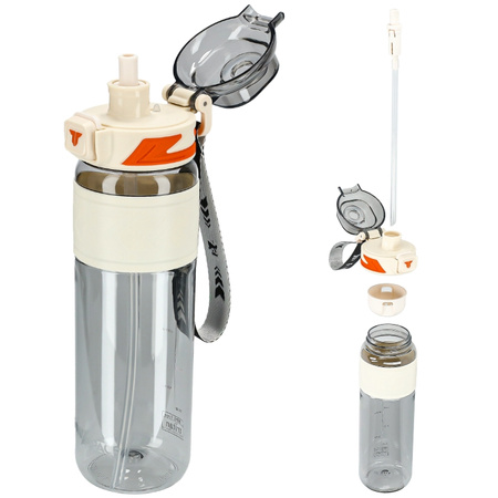 Butelka na wodę tritan 1000ml bidon z miarką – white