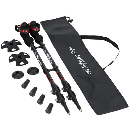 Kijki trekkingowe regulowane red - Standard K02