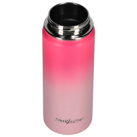 Bidon kubek termiczny stalowy 532 ml - pink