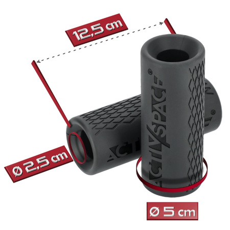 Nakładki na gryf sztangę drążek FAT GRIP 2 szt - black