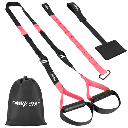 Taśmy crossfit pasy treningowe do ćwiczeń - zestaw pink