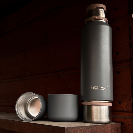 Termos turystyczny próżniowy na kawę herbatę 1200ml stalowy - gray