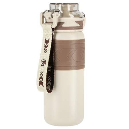 Kubek termiczny ze słomką szczelny antypoślizgowy 500ml - beige