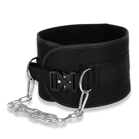 Dip belt pas obciążeniowy mocny z łańcuchem - premium P02