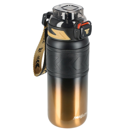 Kubek termiczny ze słomką szczelny antypoślizgowy 500ml - black gold