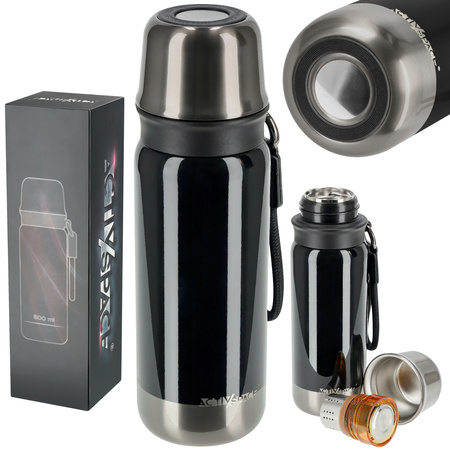 Termos turystyczny do kawy herbaty stalowy premium 500ml - dark grey