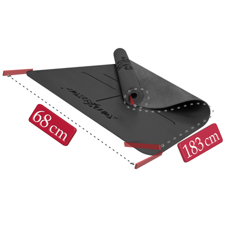 Mata PU antypoślizgowa do ćwiczeń jogi duża karimata – BLACK