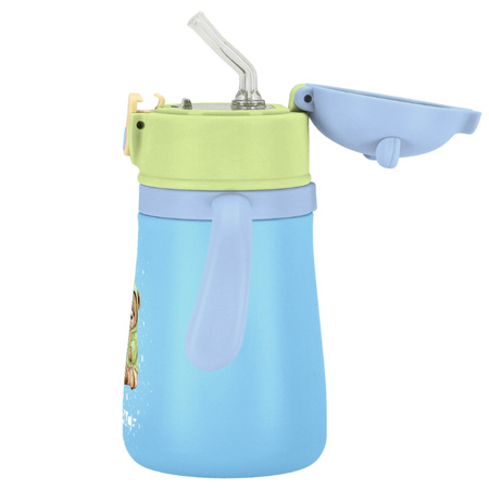 Kubek termiczny bidon dla dzieci ze słomką 360ml - blue