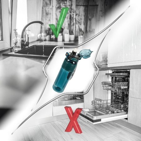 Butelka na wodę tritan 1000ml bidon z miarką – green