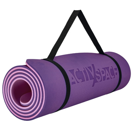 Mata TPE do ćwiczeń fitness jogi gruba karimata - pink/violet - 1cm