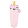 Kubek termiczny ze słomką ustnikiem na kawę herbatę szczelny 1000ml - pink