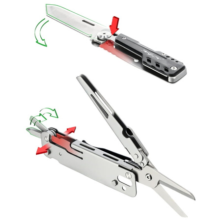 Multitool survivalowy narzędzie wielofunkcyjne 6w1 duży nóż + nożyczki