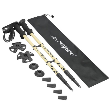 Kijki trekkingowe regulowane teleskopowe anti shock - beige K10