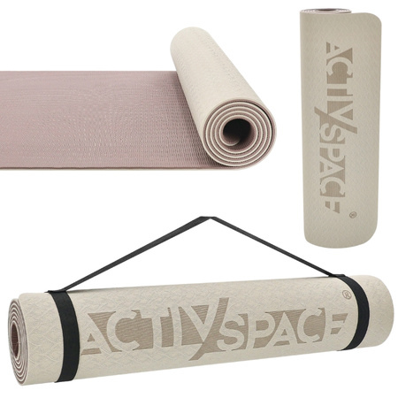 Mata TPE do ćwiczeń fitness jogi karimata - brown - 0,6cm