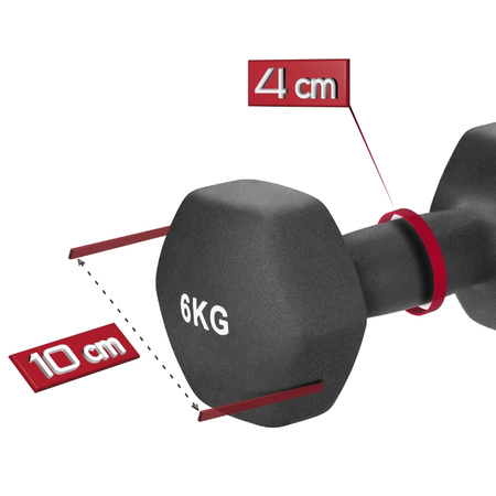 HANTELKI 2x6kg do ćwiczeń - ciężarki neoprenowe