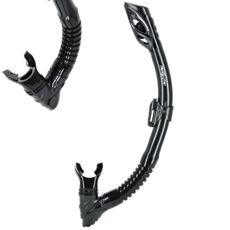 Fajka rurka pływacka do nurkowania snorkelingu z zaworem - black