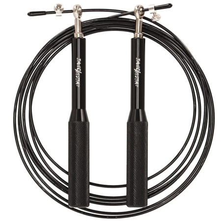 Skakanka aluminiowa z łożyskami PRO fitness - czarna S04