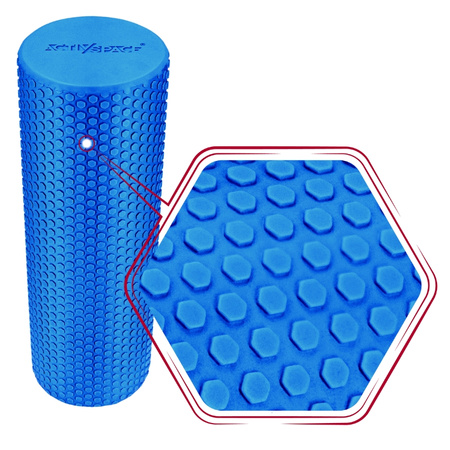 Roller wałek EVA do masażu pleców ciała z wypustkami 45 cm - blue