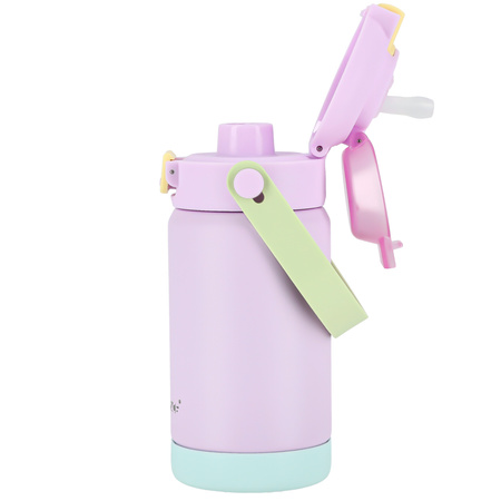 Kubek termiczny bidon dla dzieci ze słomką ustnikiem 360ml – pink